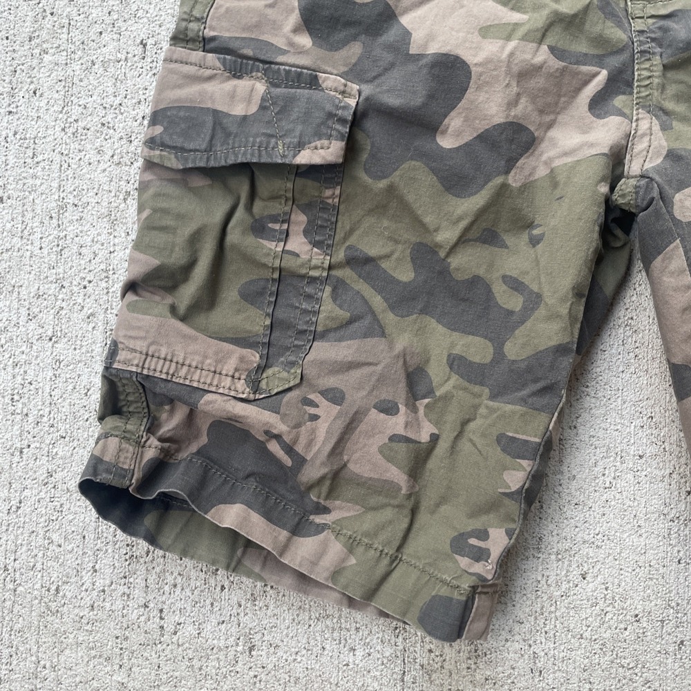 Boys Lucky Brand Camo Cargo Shorts Size M 10-12 Green Adjustable‎ Waist Pockets - Picture 3 of 9